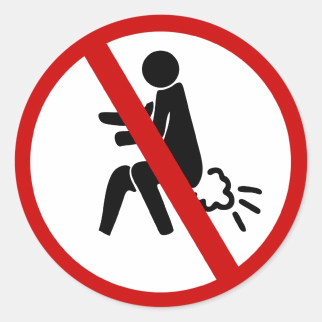 NO Farting ⚠ Funny Thai Toilet Sign ⚠ Classic Round Sticker (Front)