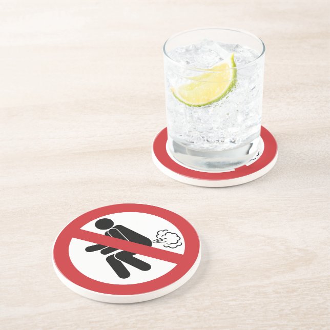 NO Farting ⚠ Funny Thai Toilet Sign ⚠ Coaster (Side)