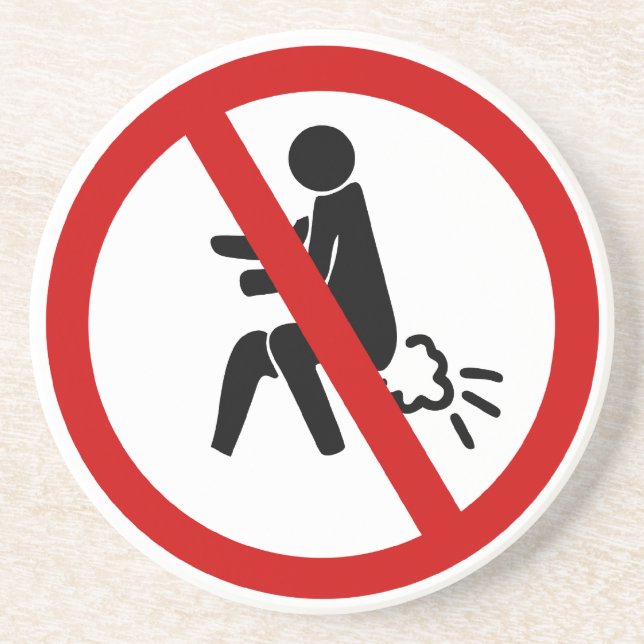 NO Farting ⚠ Funny Thai Toilet Sign ⚠ Coaster (Front)