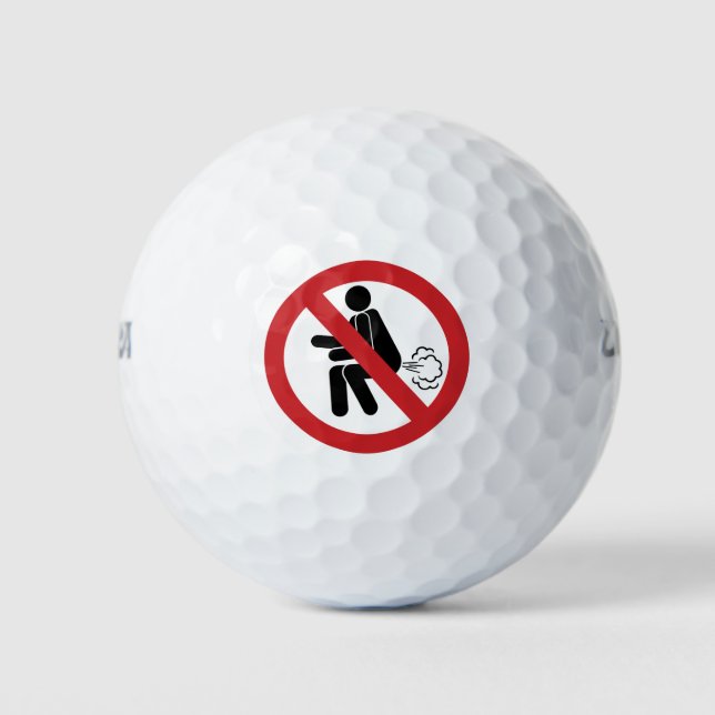 NO Farting ⚠ Funny Thai Toilet Sign ⚠ Golf Balls (Front)