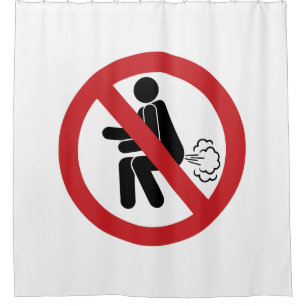 NO Farting ⚠ Funny Thai Toilet Sign ⚠ Shower Curtain