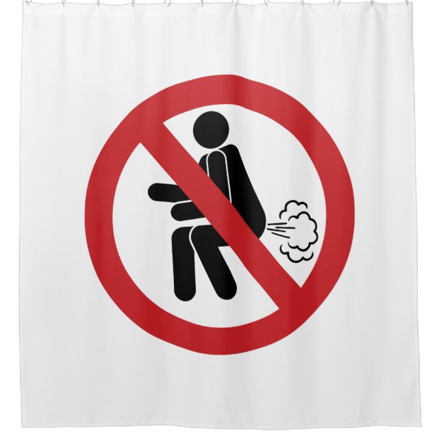 NO Farting ⚠ Funny Thai Toilet Sign ⚠ Shower Curtain (Front)