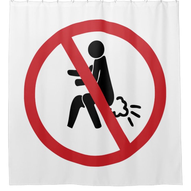 NO Farting ⚠ Funny Thai Toilet Sign ⚠ Shower Curtain (Front)