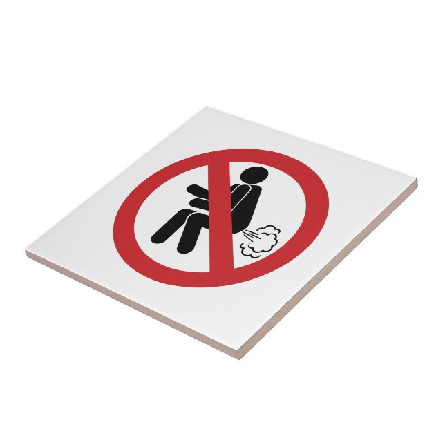 NO Farting ⚠ Funny Thai Toilet Sign ⚠ Tile (Side)