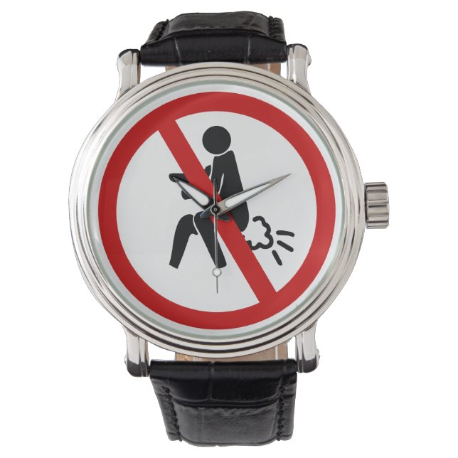 NO Farting ⚠ Funny Thai Toilet Sign ⚠ Watch (Front)