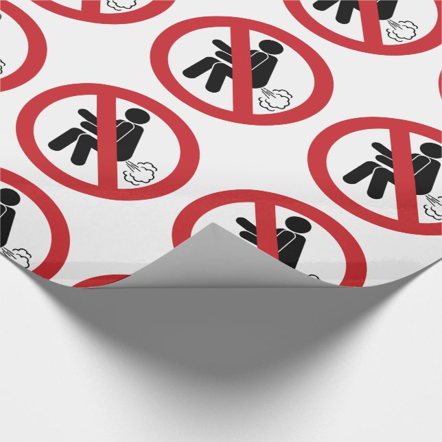 NO Farting ⚠ Funny Thai Toilet Sign ⚠ Wrapping Paper (Corner)