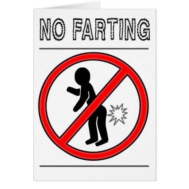 NO FARTING Warning Sign (Front)