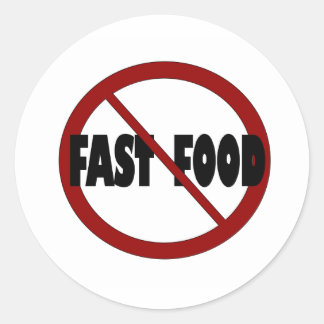 No Fast Food Classic Round Sticker