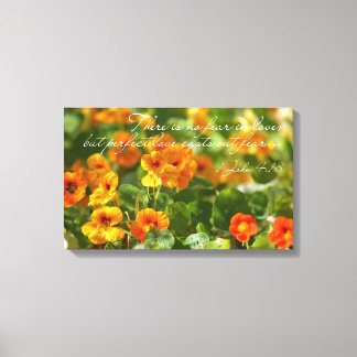 No Fear in Love Bible Verse Christian Flower Photo Canvas Print