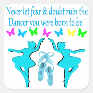 NO FEAR JUST FAITH BALLERINA SQUARE STICKER