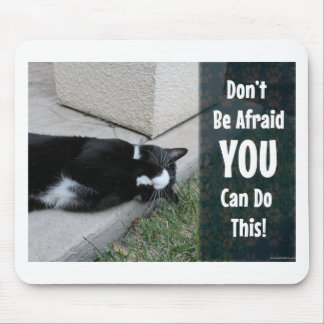 No Fear Kitty Epic Motivational Slogan Photo Mouse Mat