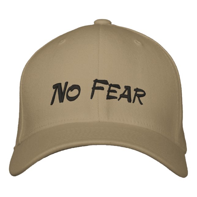 No Fear Logo Tan Baseball Cap (Front)