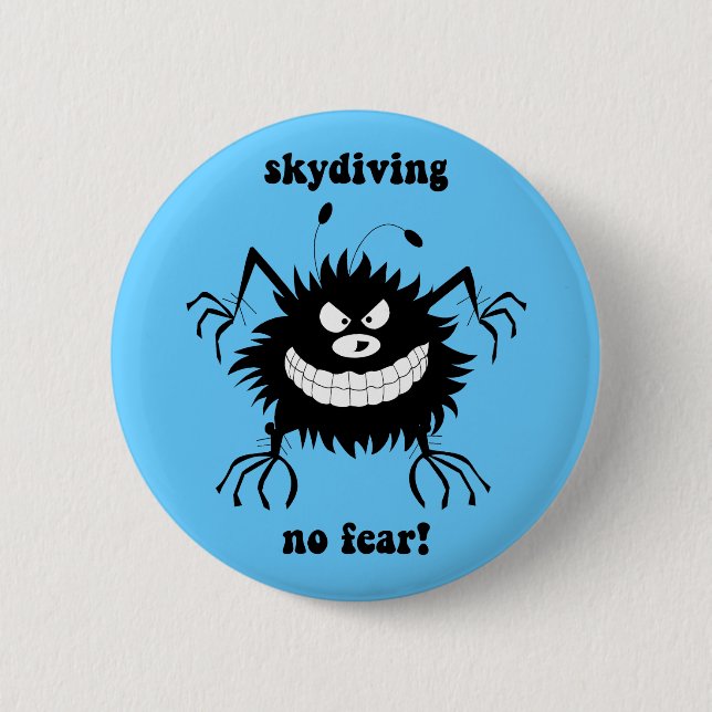 no fear skydiving 6 cm round badge (Front)