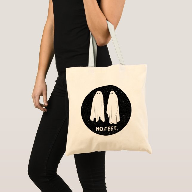 No Feet Ghosts Monochrome Goth Geek Tote Bag (Front (Product))
