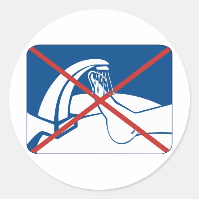 No Feet Washing in the Sink Sign, Thailand Classic Round Sticker (Front)