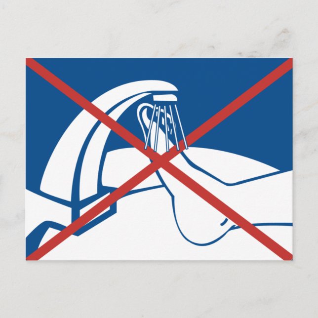 No Feet Washing in the Sink Sign, Thailand Postcard (Front)