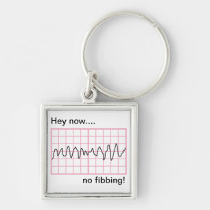 No fibbing Vfib Humorous Cardiology Key Ring