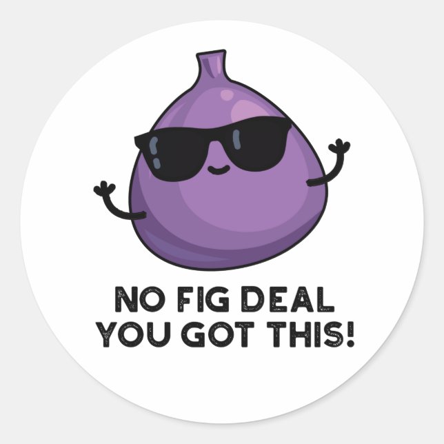 No Fig Deal I Got This Funny Fruit Pun  Classic Round Sticker (Front)