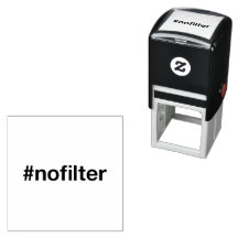 NO FILTER Hashtag Self-inking Stamp