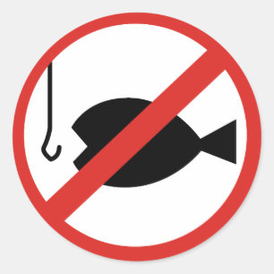 No Fishing Sign - Sign of Coming Days Classic Round Sticker