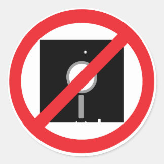 No Floppies Sticker