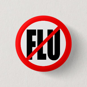 "NO FLU" 3 CM ROUND BADGE