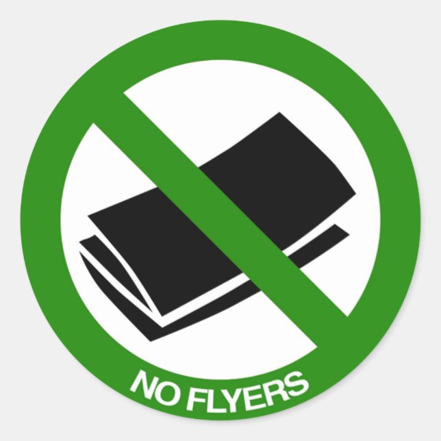 No Flyers Sign Classic Round Sticker (Front)