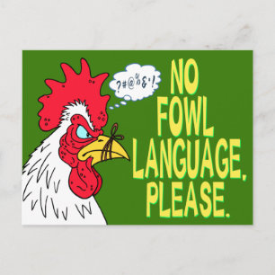 No Fowl Language Postcard