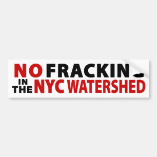 No Fracking NYC Watershed Bumper Sticker (white)