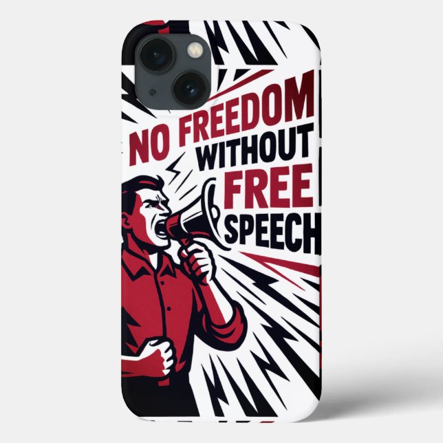 "No Freedom Without Free Speech" Case-Mate iPhone Case (Back)