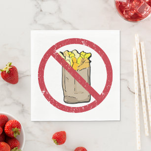 No Fries Sign Napkin