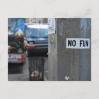 NO FUN Pole Graffiti Urban Photography New York NY