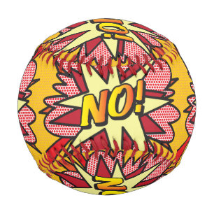 NO Fun Retro Comic Book Pop Art Baseball