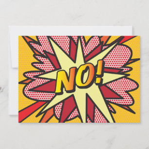 NO Fun Retro Comic Book Pop Art Invitation
