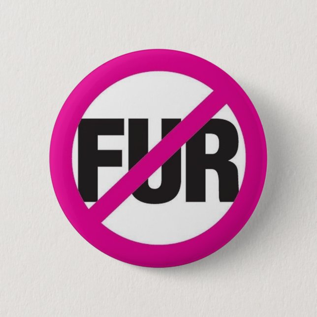 NO FUR 6 CM ROUND BADGE (Front)