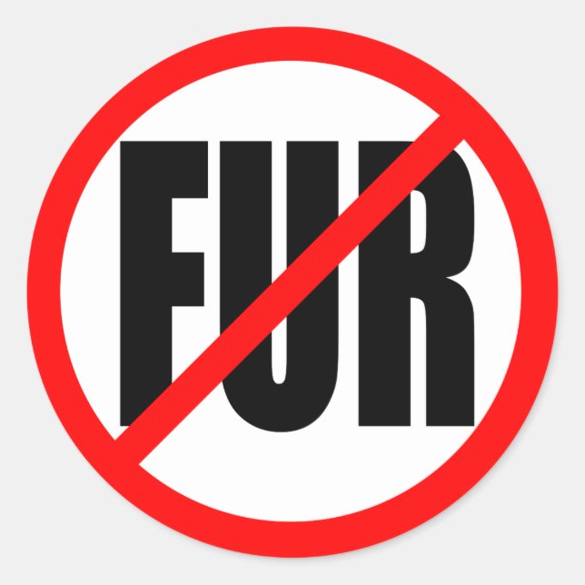 “NO FUR” CLASSIC ROUND STICKER (Front)