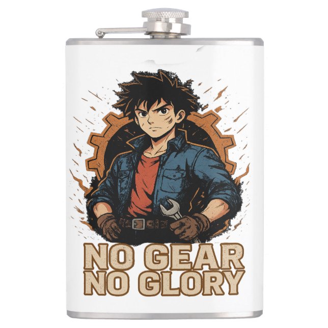 No Gear N Glory Hip Flask (Front)