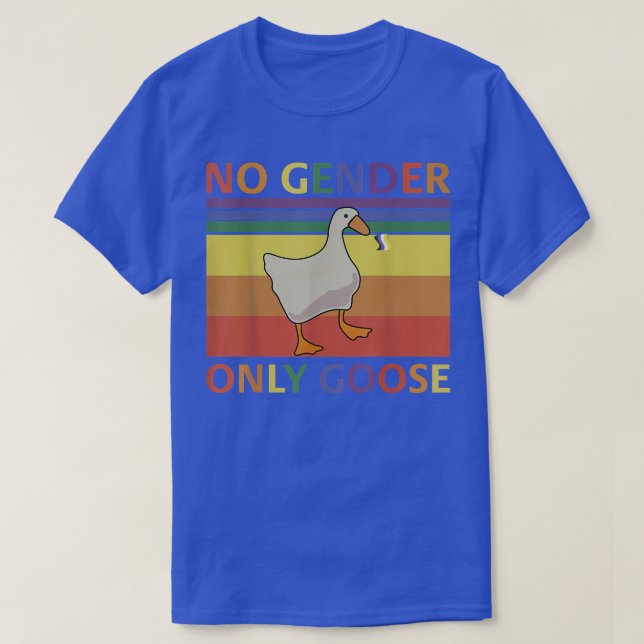 No Gender Only Goose Duck Non Binary Rainbow Flag  T-Shirt (Design Front)