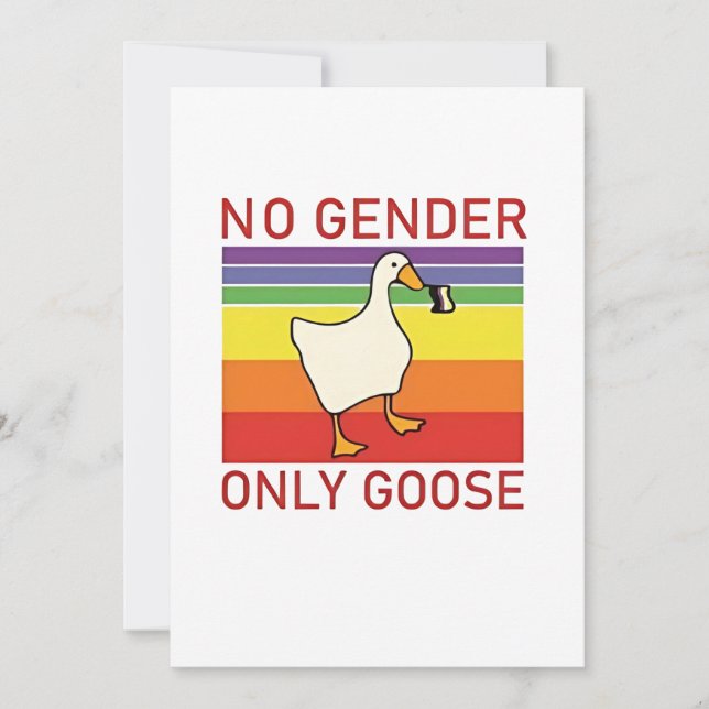 No Gender Only Goose Non Binar LGBTQ Invitation (Front)