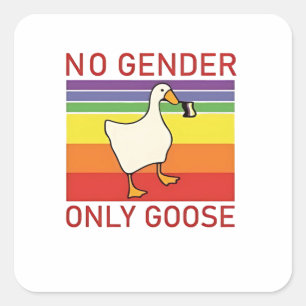 No Gender Only Goose Non Binar LGBTQ Square Sticker
