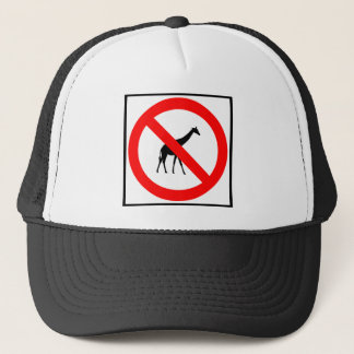 No Giraffes Highway Sign Trucker Hat
