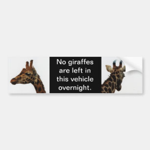no giraffes left behind bumper sticker
