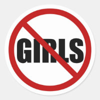 No Girls Allowed Sign Typography Sticker