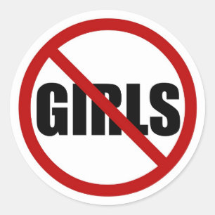 No Girls Allowed Sign Typography Sticker
