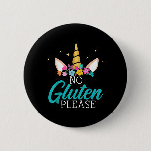 No Gluten Please Unicorn Celiac Disease Awareness 6 Cm Round Badge