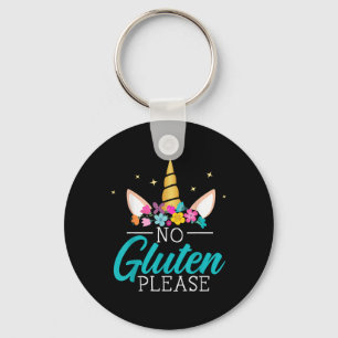No Gluten Please Unicorn Celiac Disease Awareness Key Ring