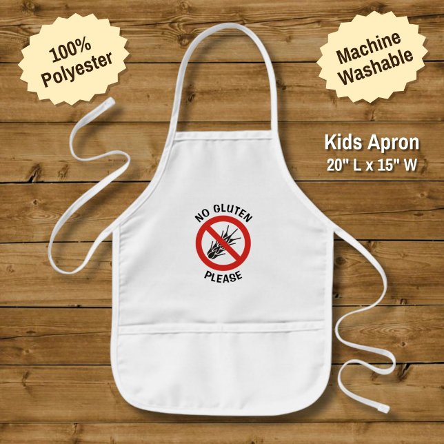 No Gluten Sign Kids Apron (Creator Uploaded)