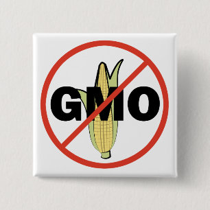 No GMO 15 Cm Square Badge