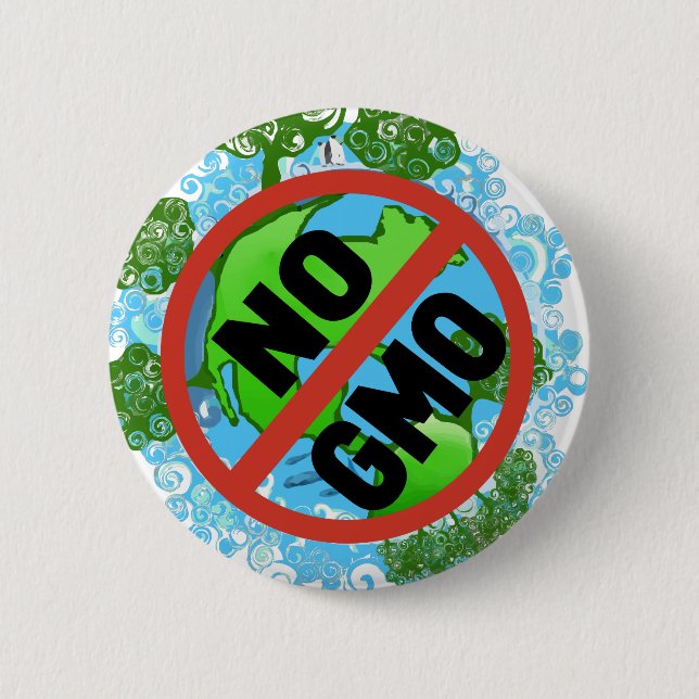 NO GMO 6 CM ROUND BADGE (Front)