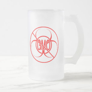 No GMO Beer Mug Biohazard Warning GMO Glasses Mugs